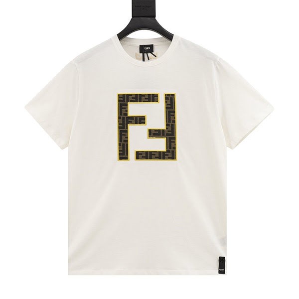フェンディ ホワイト コットン Tシャツ 偽物 fes67883